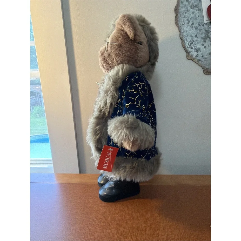 Vtg Christmas Wind Up Musical Bear New York Paris Toy Co 18